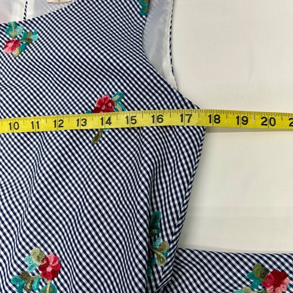 Anne Klein Gingham Floral Embroidered Maxi Dress Women's 6 - Picture 11 of 15